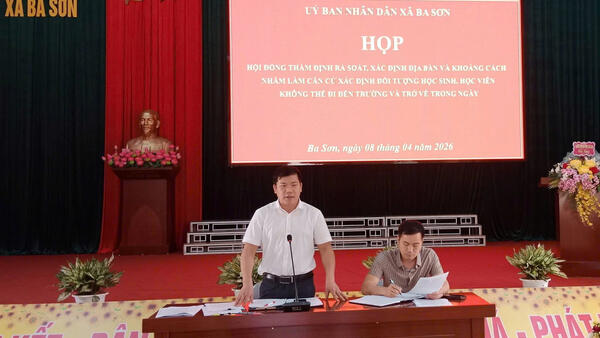 UBND XÃ BA SƠN HỌP RÀ SOÁT KHOẢNG CÁCH ĐƯỜNG ĐI ĐỂ THỰC HIỆN CHÍNH SÁCH HỖ TRỢ HỌC SINH