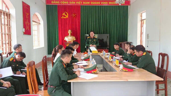 Xã Ba Sơn làm việc với đoàn kiểm tra của Bộ Chỉ huy Quân sự tỉnh