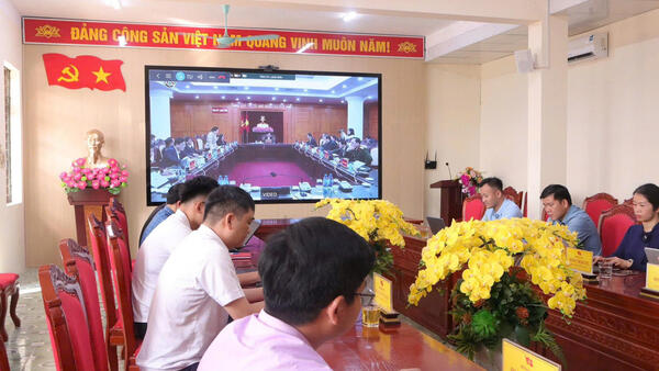 Xã Ba Sơn tham dự Hội nghị trực tuyến Sơ kết 1 năm vận hành bộ máy của hệ thống chính trị và chính quyền địa phương 2 cấp