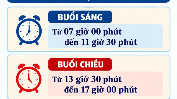 THÔNG BÁO GIỜ LÀM VIỆC CỦA UBND XÃ BA SƠN ( Áp dụng từ ngày 07/9/2026)
